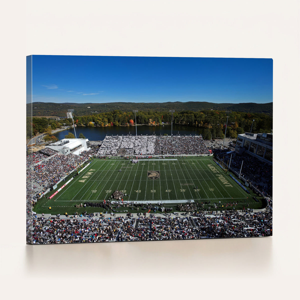 52056-MGV-CV-36X24 - Army Black Knights Football Team Print - West Point Michie Stadium Wall Art Canvas Print