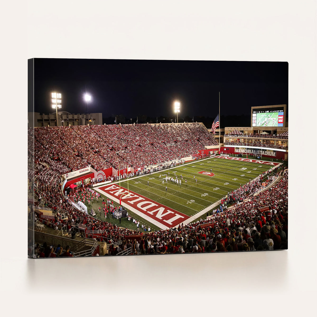 82748-MGV-CV-36X24 - Indiana University Hoosiers Football Team Print Canvas, Framed and Ready to Hang