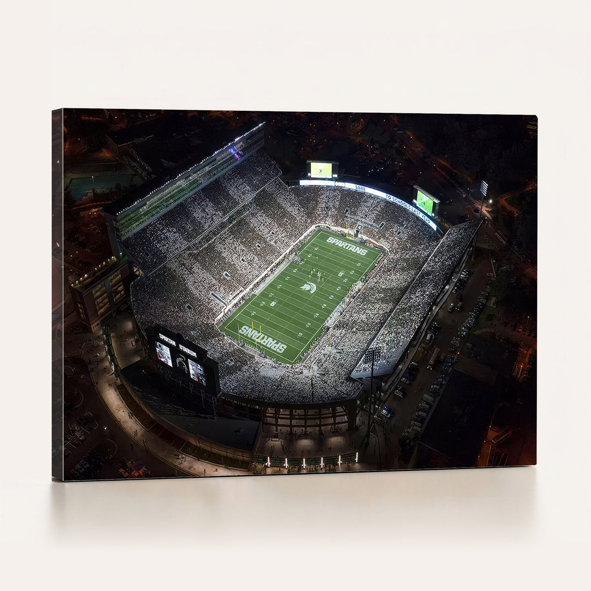 62258-PAN-FL-20X10 - Michigan State Spartans Football Team Print - East Lansing Spartan Stadium Print Wall Art