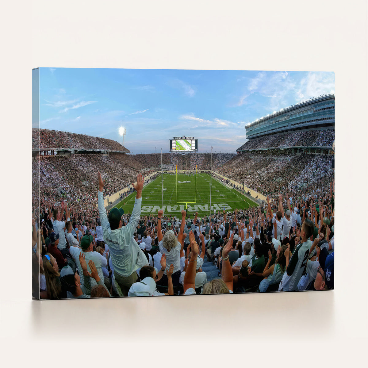 73105-PAN-FL-20X10 - Michigan State Spartans Football Team Art Print - East Lansing Spartan Stadium Wall Art Canvas Print
