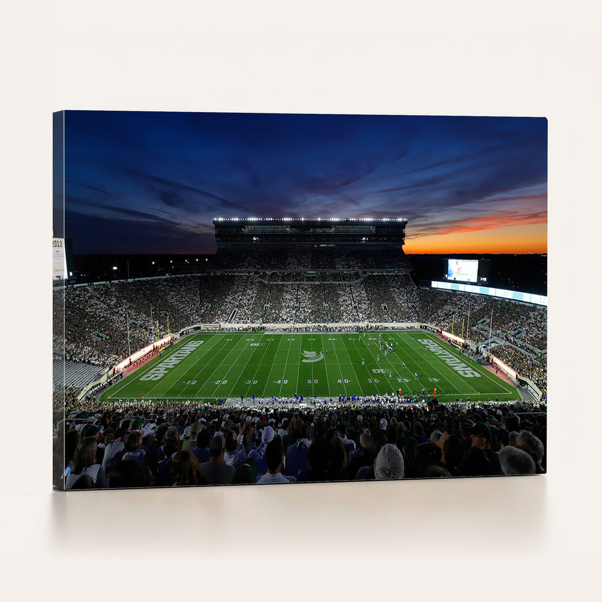 49074-PAN-FL-20X10 - Michigan State Spartans Football Team Print - East Lansing Spartan Stadium Canvas Print