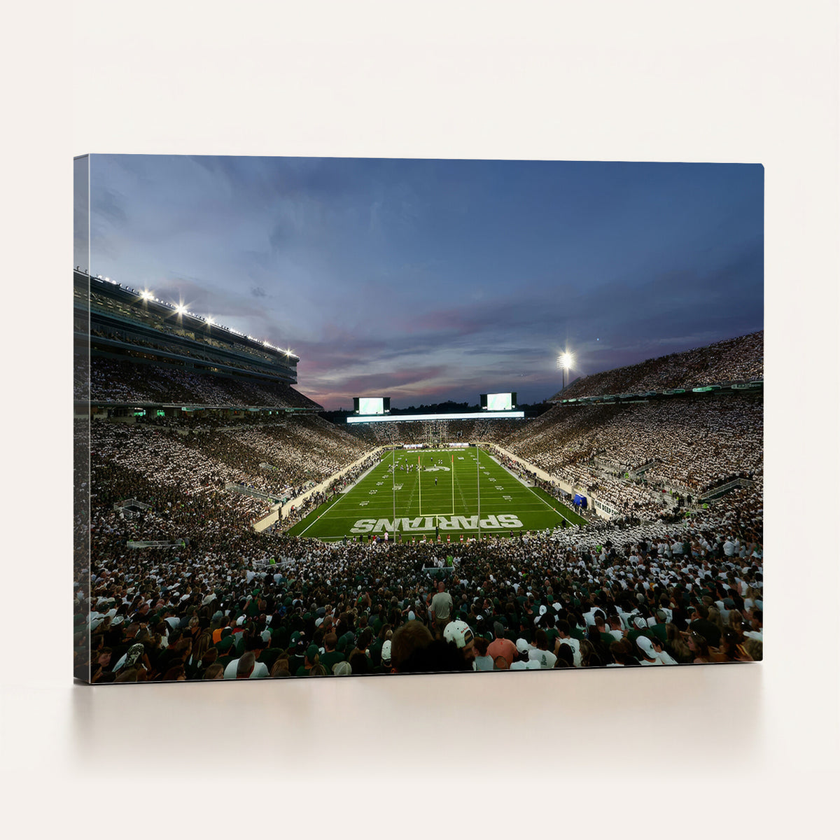 90831-PAN-FL-20X10 - Michigan State Spartans Football Team Print - East Lansing Spartan Stadium Canvas Print