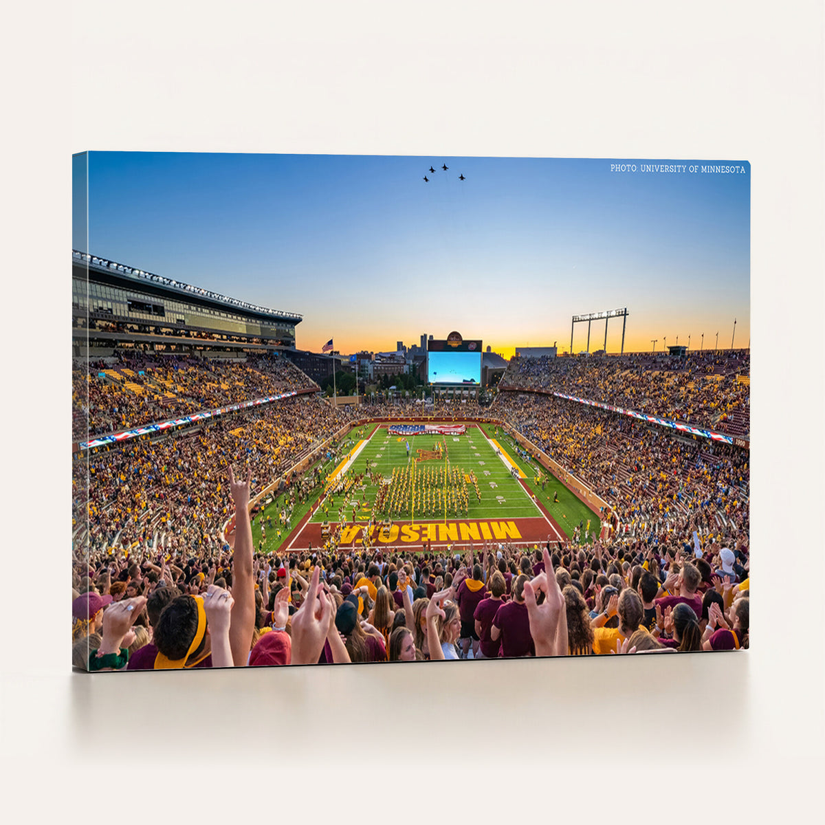 63452-PAN-FL-20X10 - University of Minnesota Golden Gophers Football Team Print - Minneapolis Huntington Bank Stadium