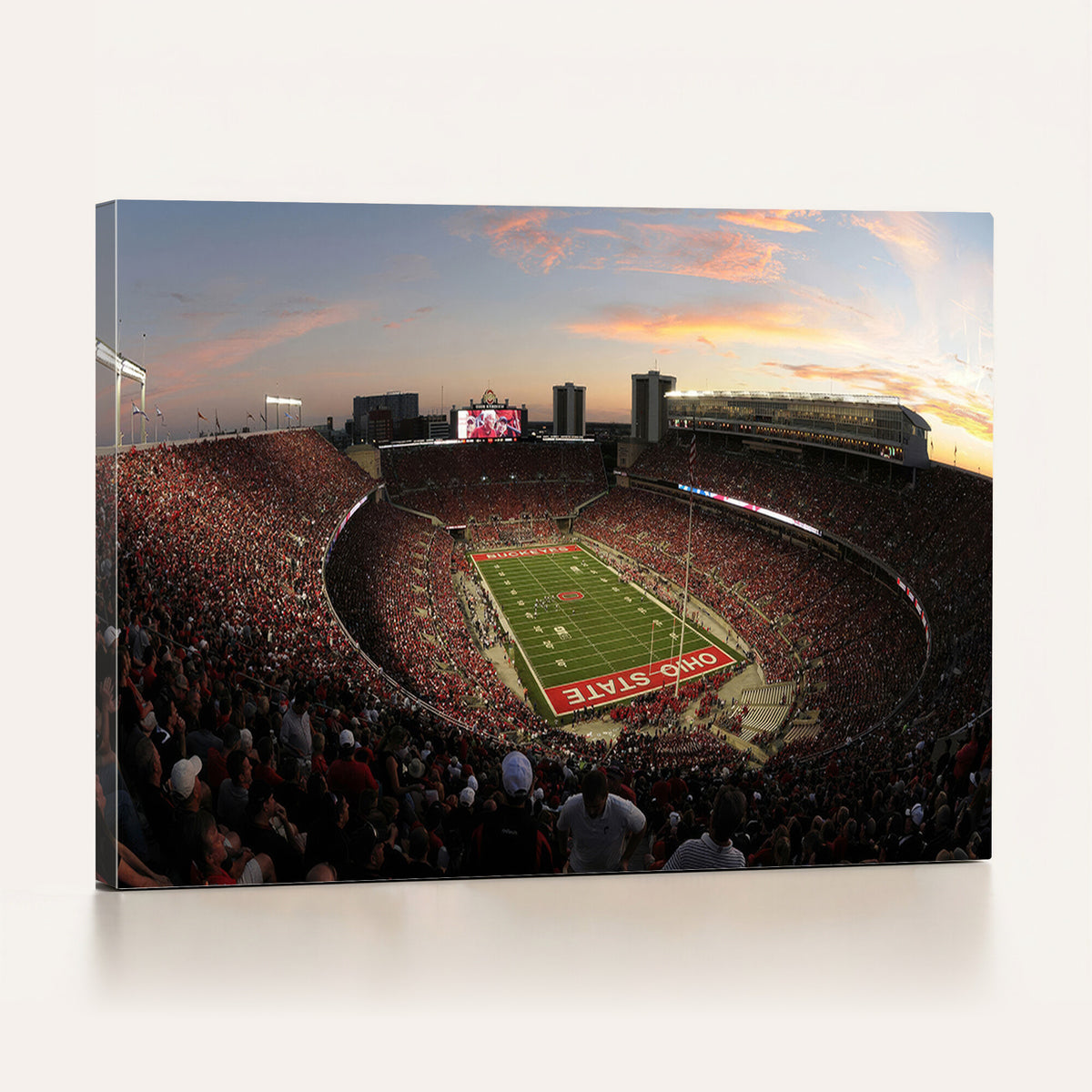 28825-PAN-FL-20X10 - Ohio State University Buckeyes Football Team Print - Columbus Ohio Stadium Wall Art Canvas Print