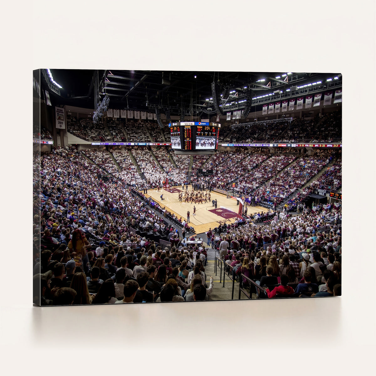 76876-MGV-CV-36X24 - University of Nebraska Cornhuskers Basketball Team Print - Lincoln Red Arena Wall Art Canvas Print