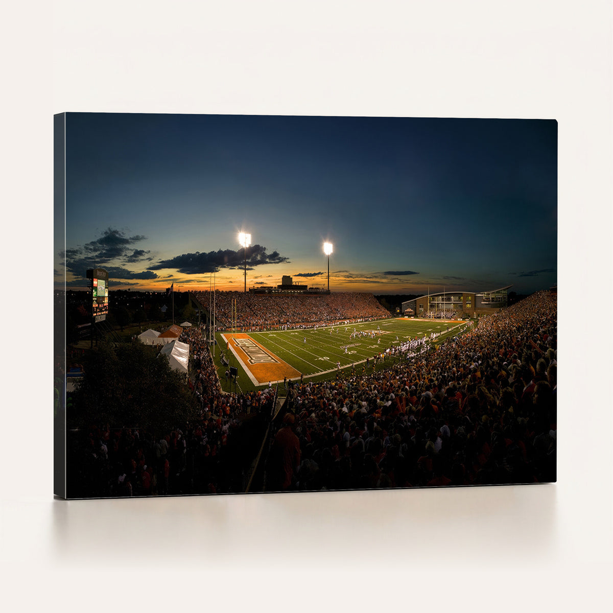 15980-PAN-FL-20X10 - Ball State Cardinals Football Team Print - Muncie Scheumann Stadium Wall Art Canvas Print