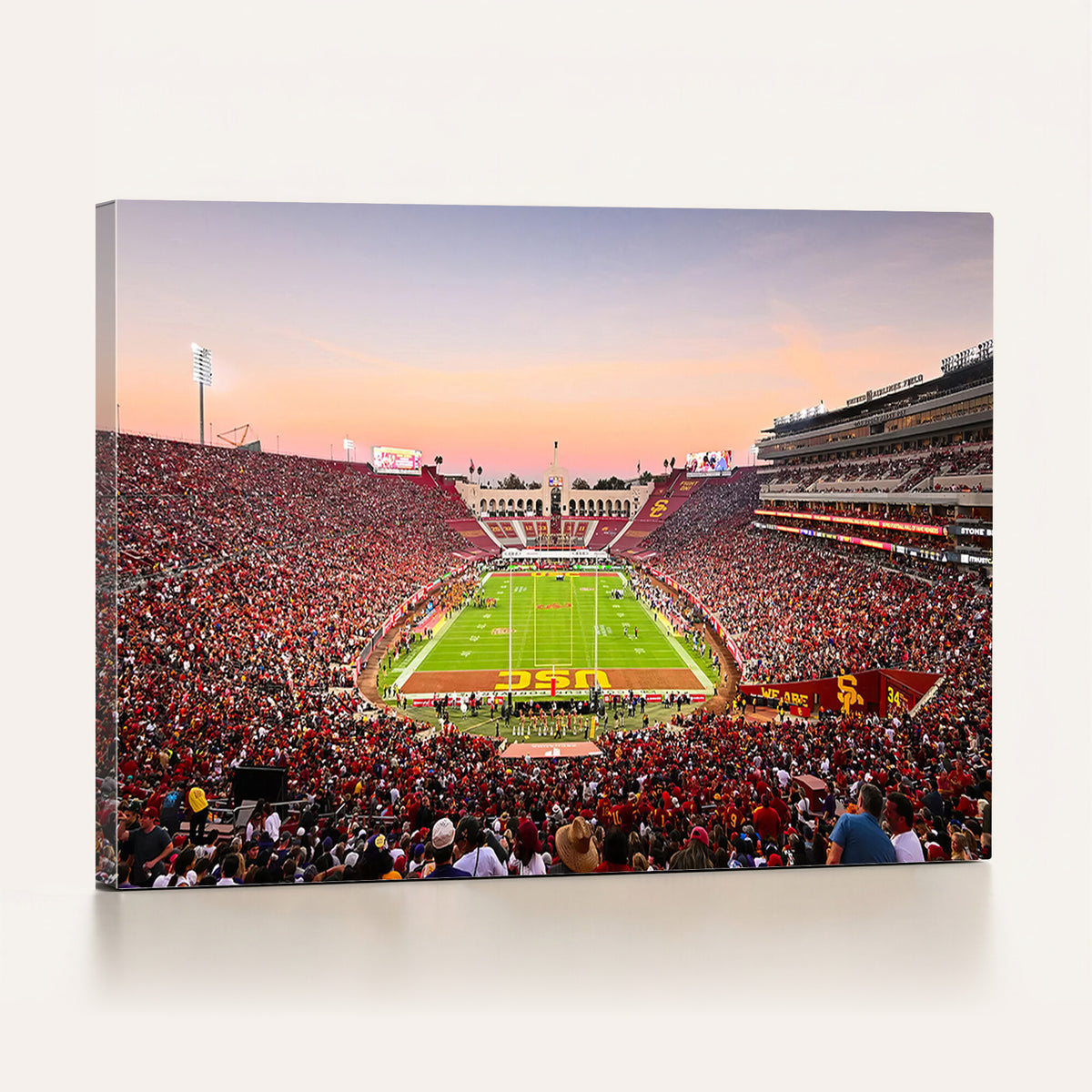 39904-MGV-CV-36X24 - The University of Southern California USC Trojans Football Team Print, Home Bar Wall Decor