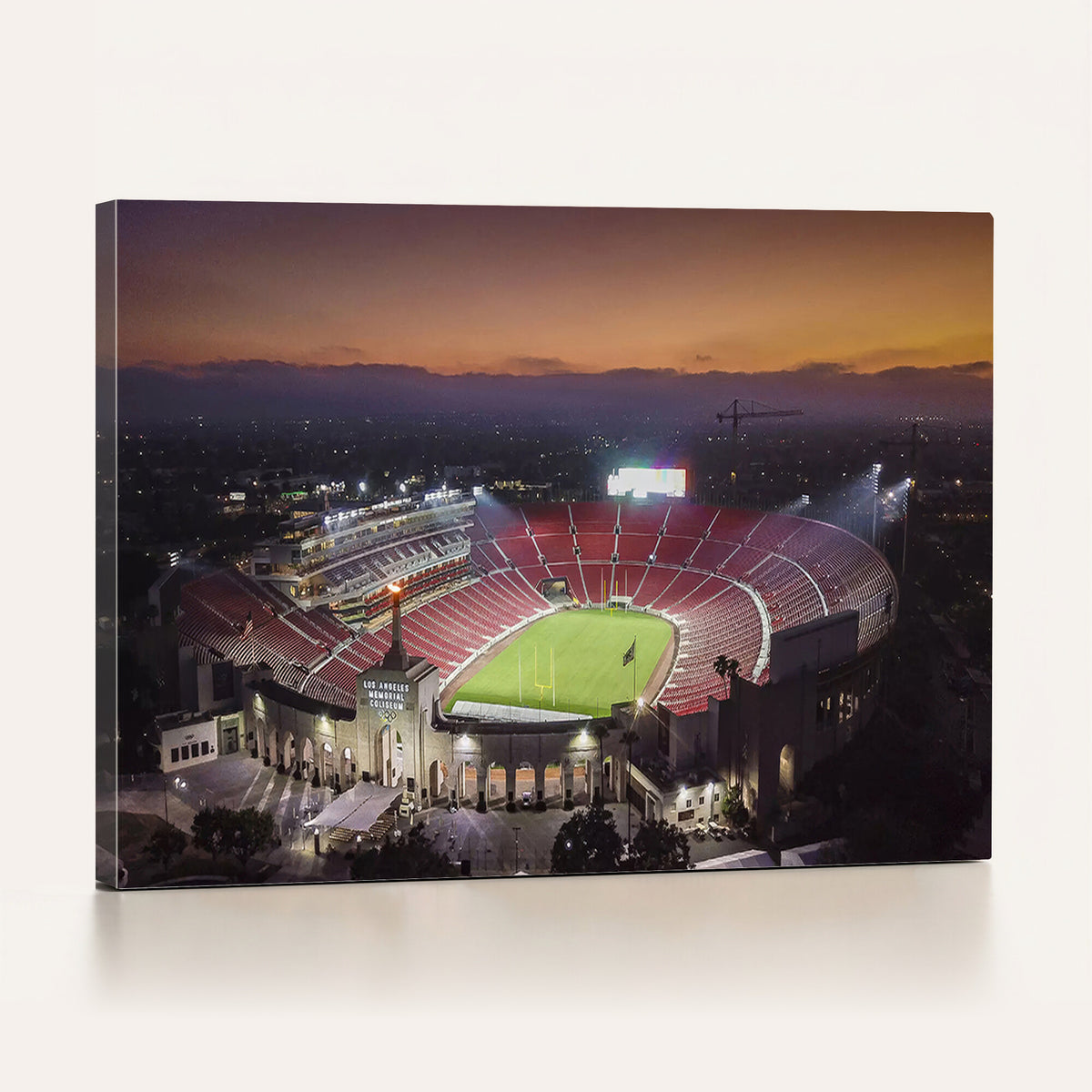 50666-MGV-CV-36X24 - The University of Southern California USC Trojans Football Team Print, Los Angeles Memorial Coliseum