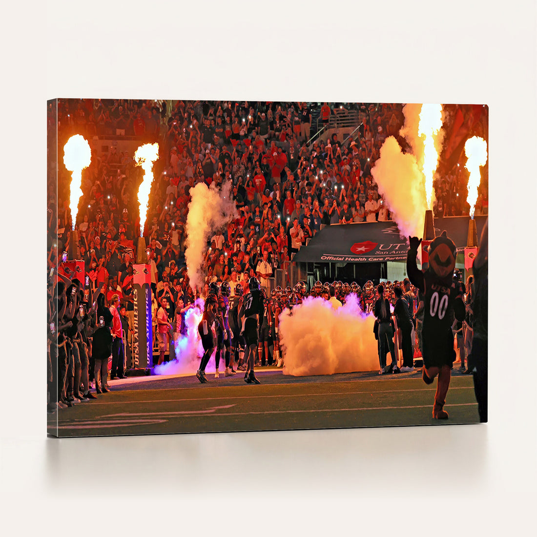 The University of Texas at San Antonio Roadrunners Football Team Print, Extra Large Game Room Wall Decor