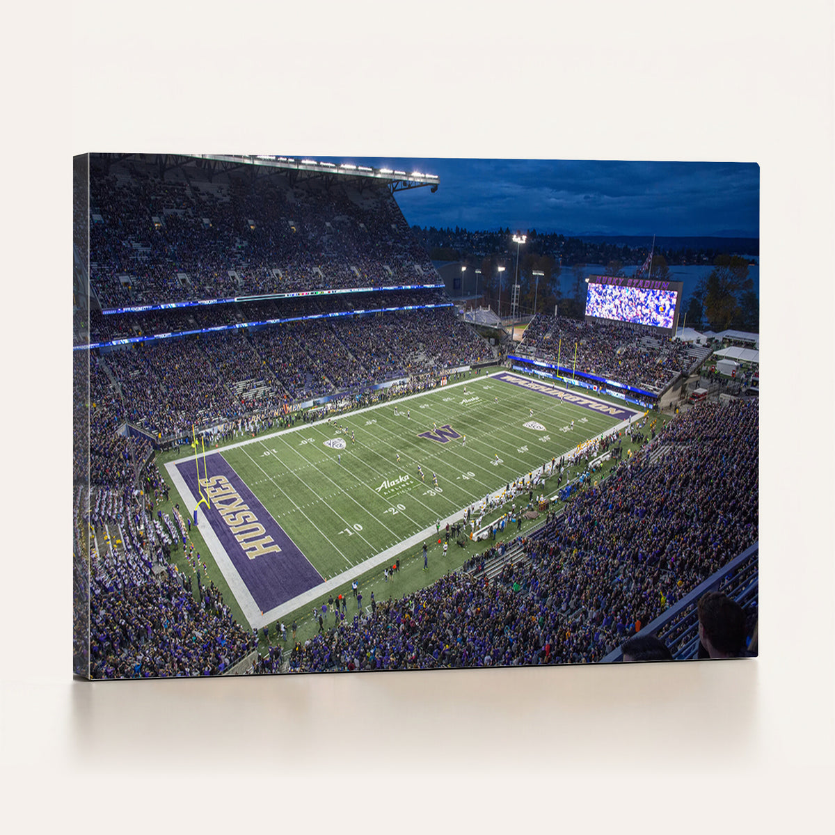 84780-MGV-CV-36X24 - The University of Washington Huskies Football Team Print, Framed and Ready to Hang
