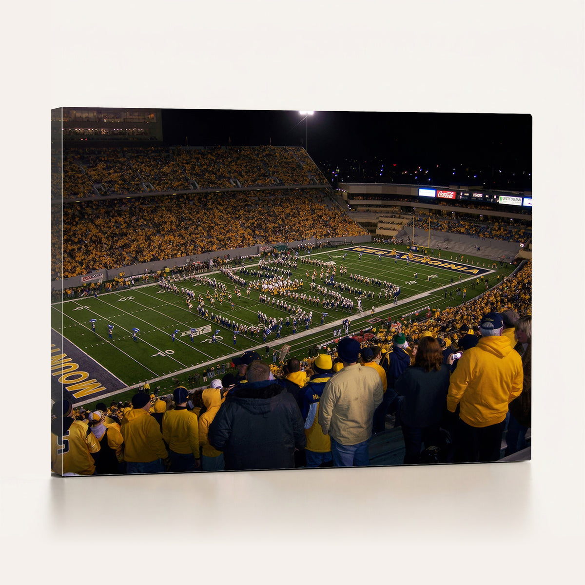 58154-MGV-CV-36X24 - West Virginia University Mountaineers Football Team Print, Milan Puskar Stadium, Morgantown