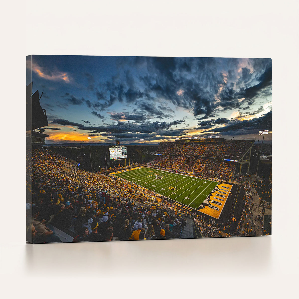 61020-MGV-CV-36X24 - University of Wyoming Cowboys Football Team Print, Laramie, Framed and Ready to Hang