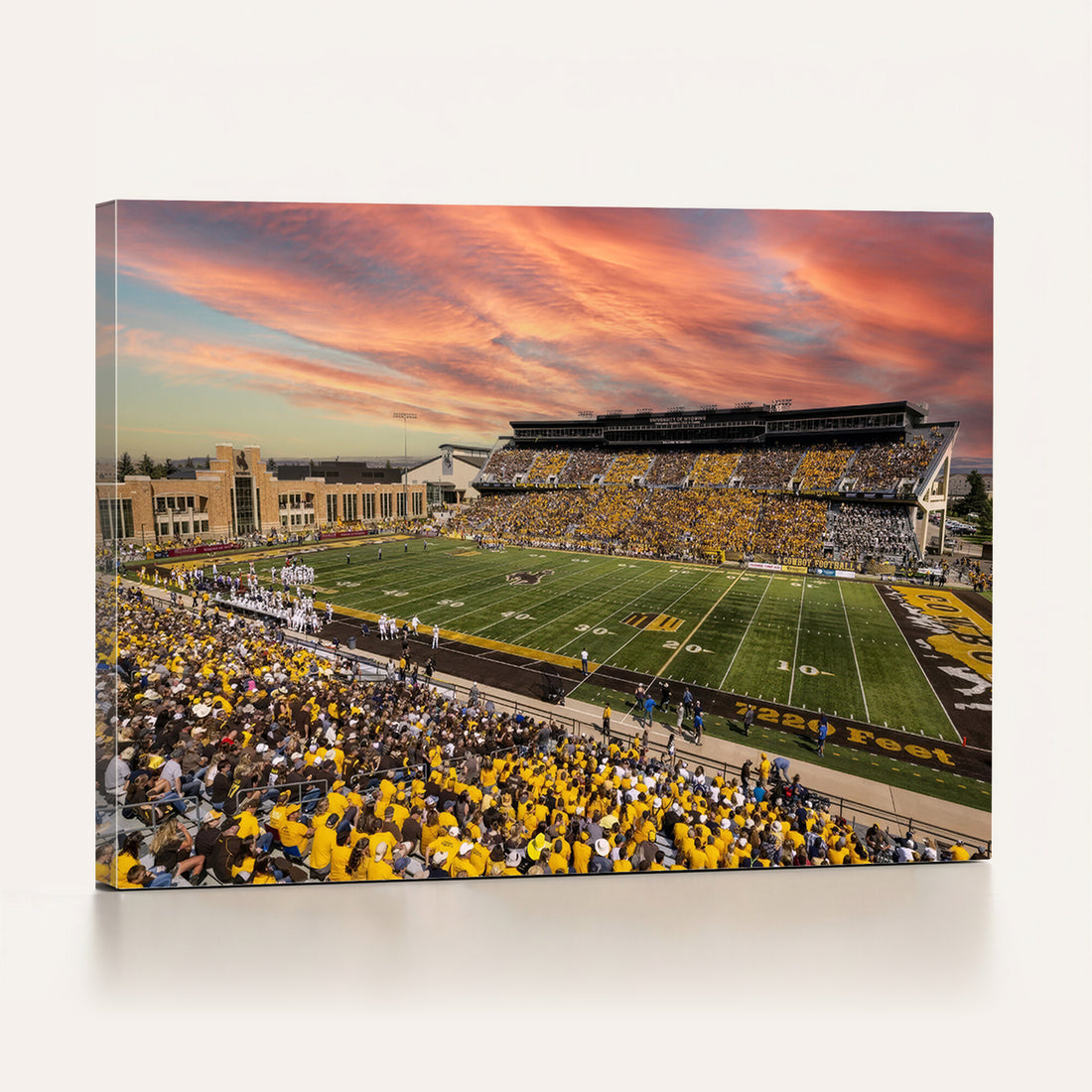 University of Wyoming Cowboys Football Team Print, Laramie, Extra Large Game Room Wall Decor