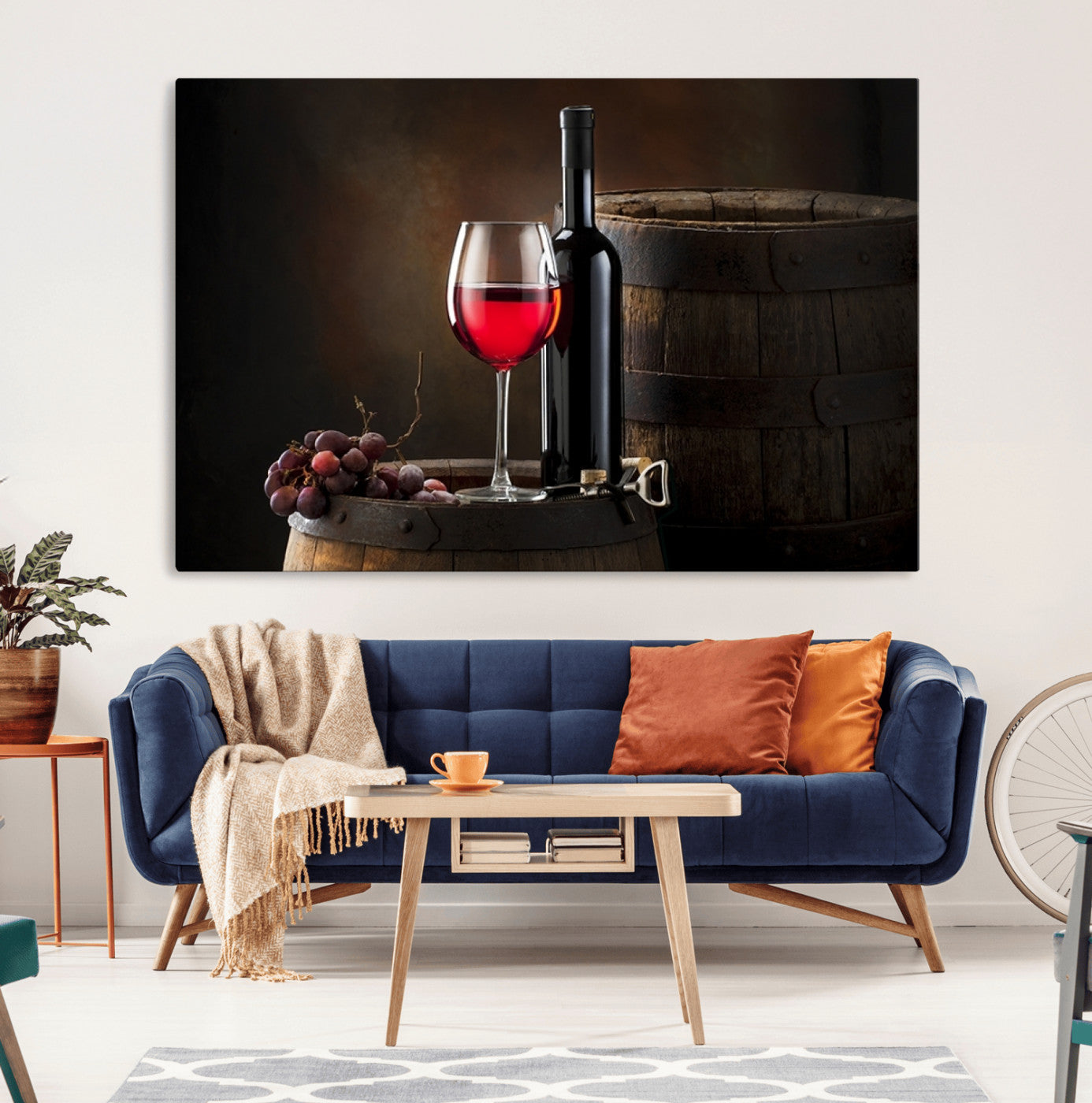 83702-MGV-CV-36X24-Red Wine and Bottle Canvas Print
