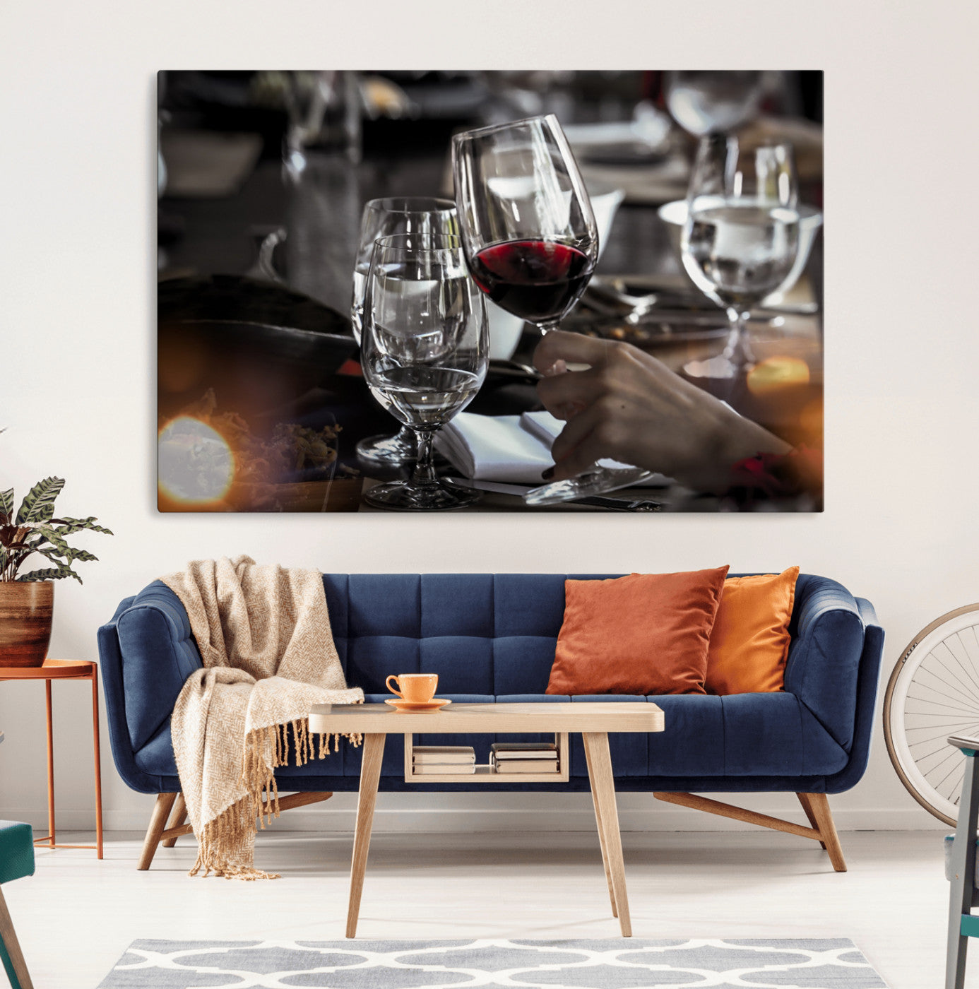 75513-MGV-CV-36X24-Red Wine and Glass Canvas Print