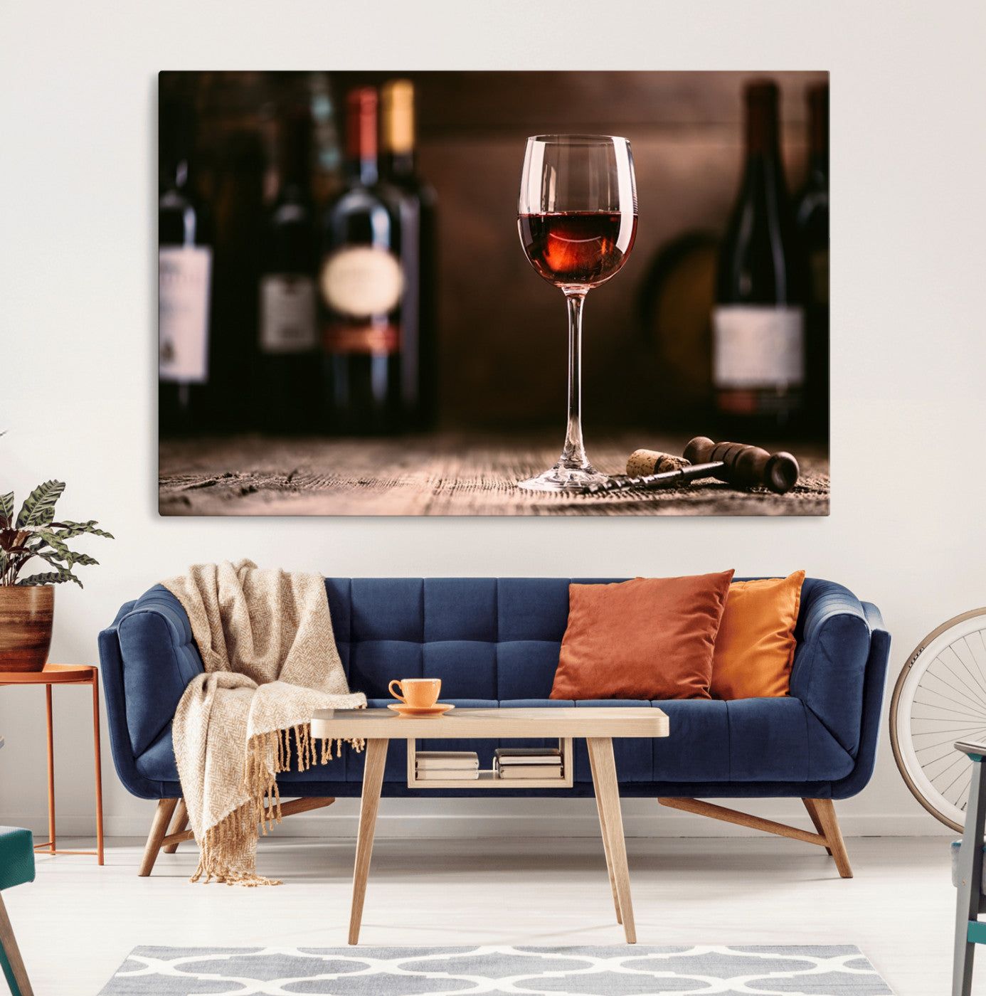 24711-MGV-CV-36X24-Red Wine and Bottle Canvas Print