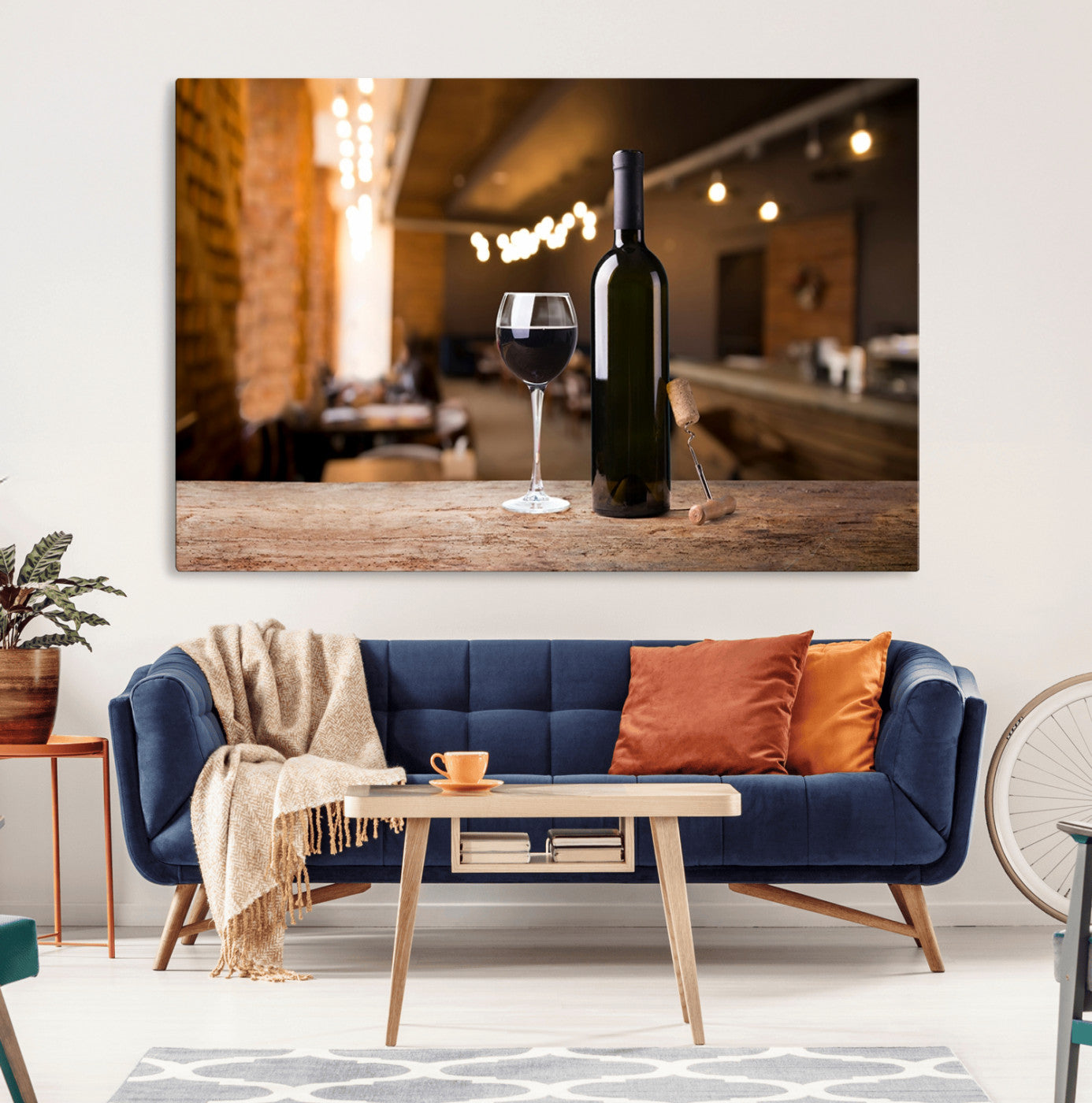 MGV-CV-36X24 - Wine and Bottle Wall Art Canvas Print