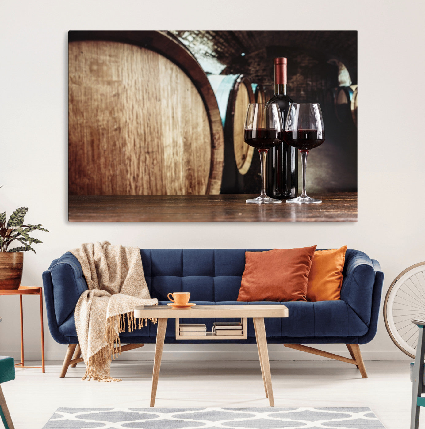 78874-MGV-CV-36X24-Wine and Barrel Wall Art Canvas Print