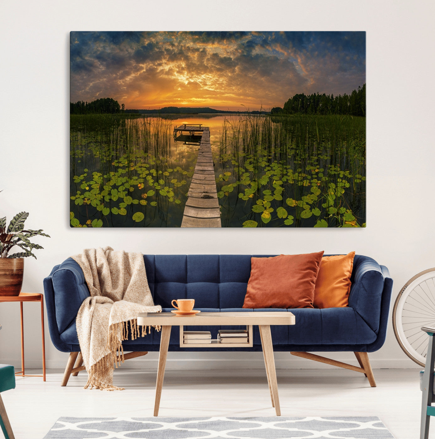 MGV-CV-36X24 - Lake and Flower Wall Art Canvas Print