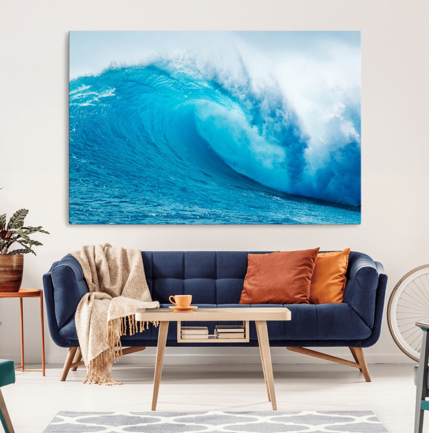 13117-MGV-CV-36X24-Big Ocean Surfing Wave Wall Art Canvas Print