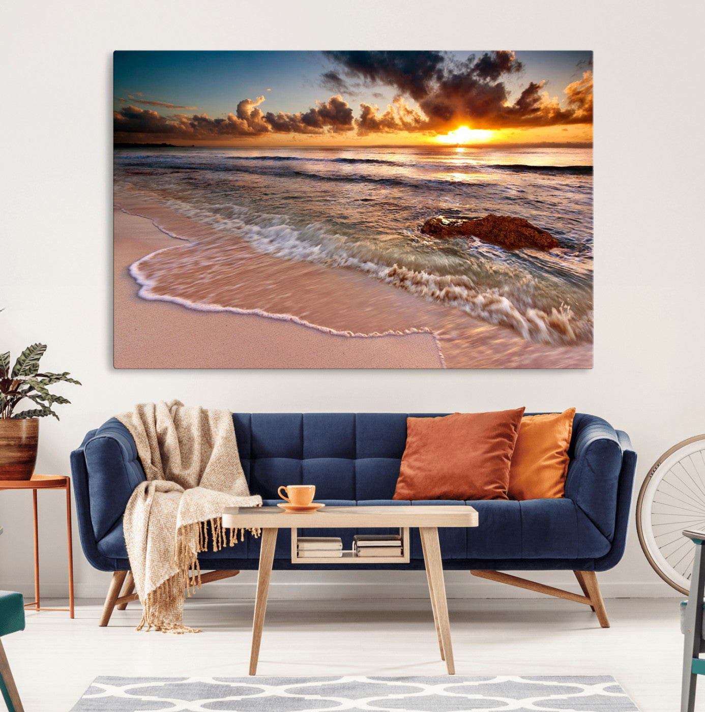 MGV-CV-36X24 - Sunset on Ocean Wall Art Canvas Print