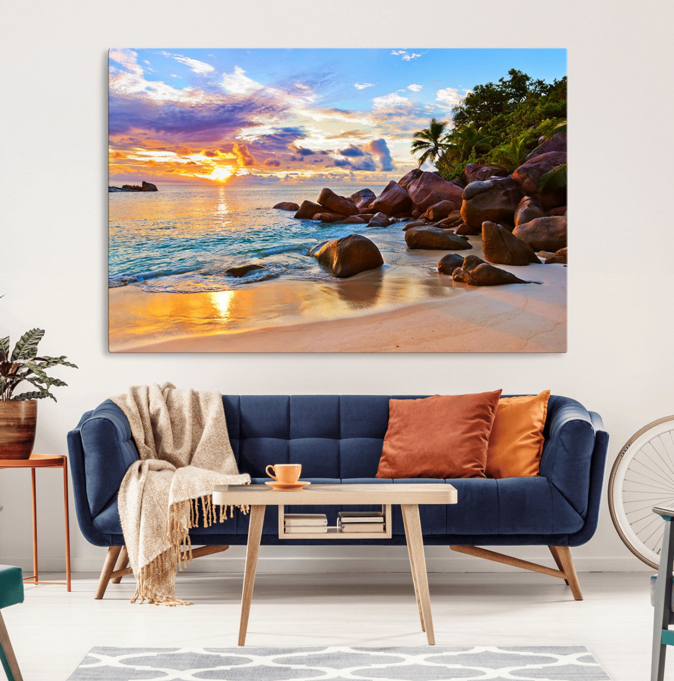 MGV-CV-36X24 - Tropical Island Beach Sunset Canvas Print
