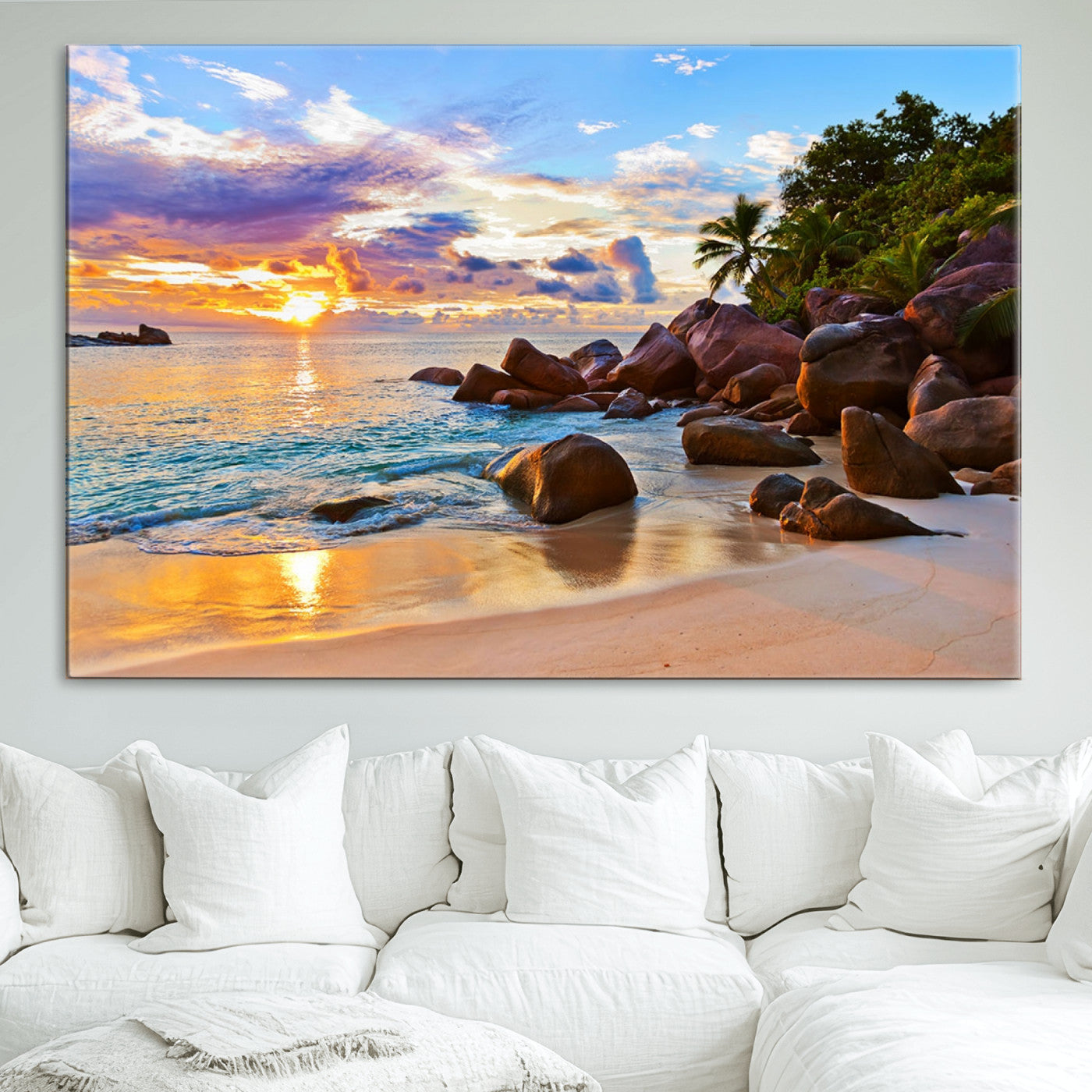 43209-MGV-CV-36X24-Tropical Island Beach Sunset Canvas Print