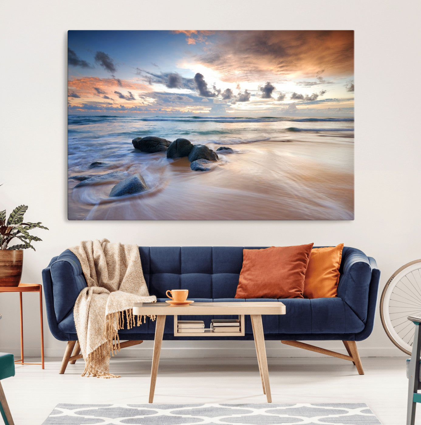 61428-MGV-CV-36X24-Serene Weather On The Beach Wall Art Canvas Print