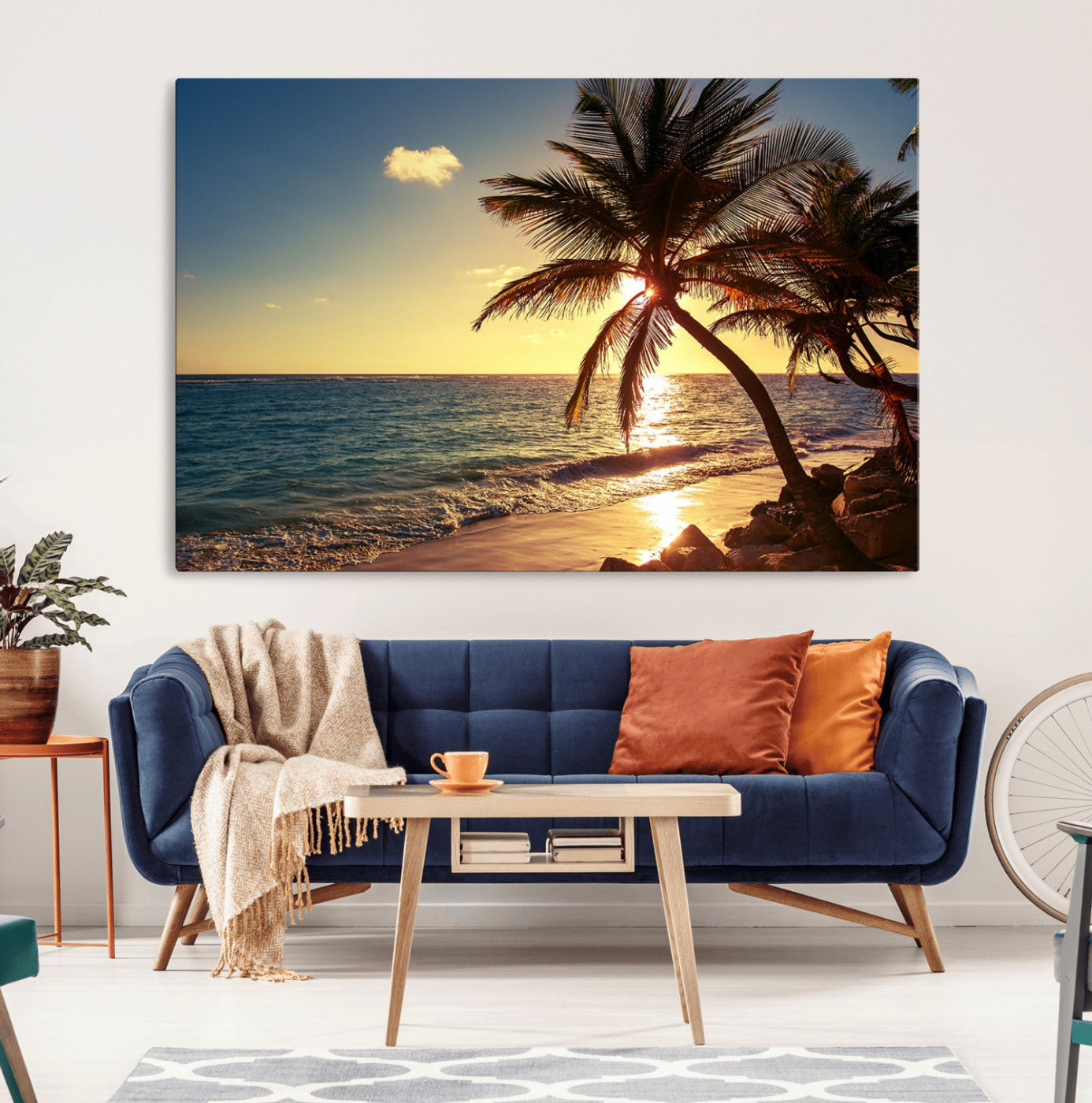 82710-MGV-CV-36X24-Sunset Palm Trees Wall Art Canvas Print