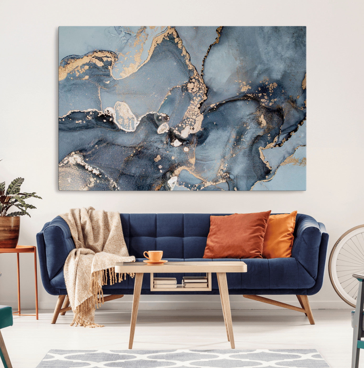 17119-MGV-CV-36X24-Multipanel Marble Fluid Effect Wall Art Abstract Canvas Wall Art Print