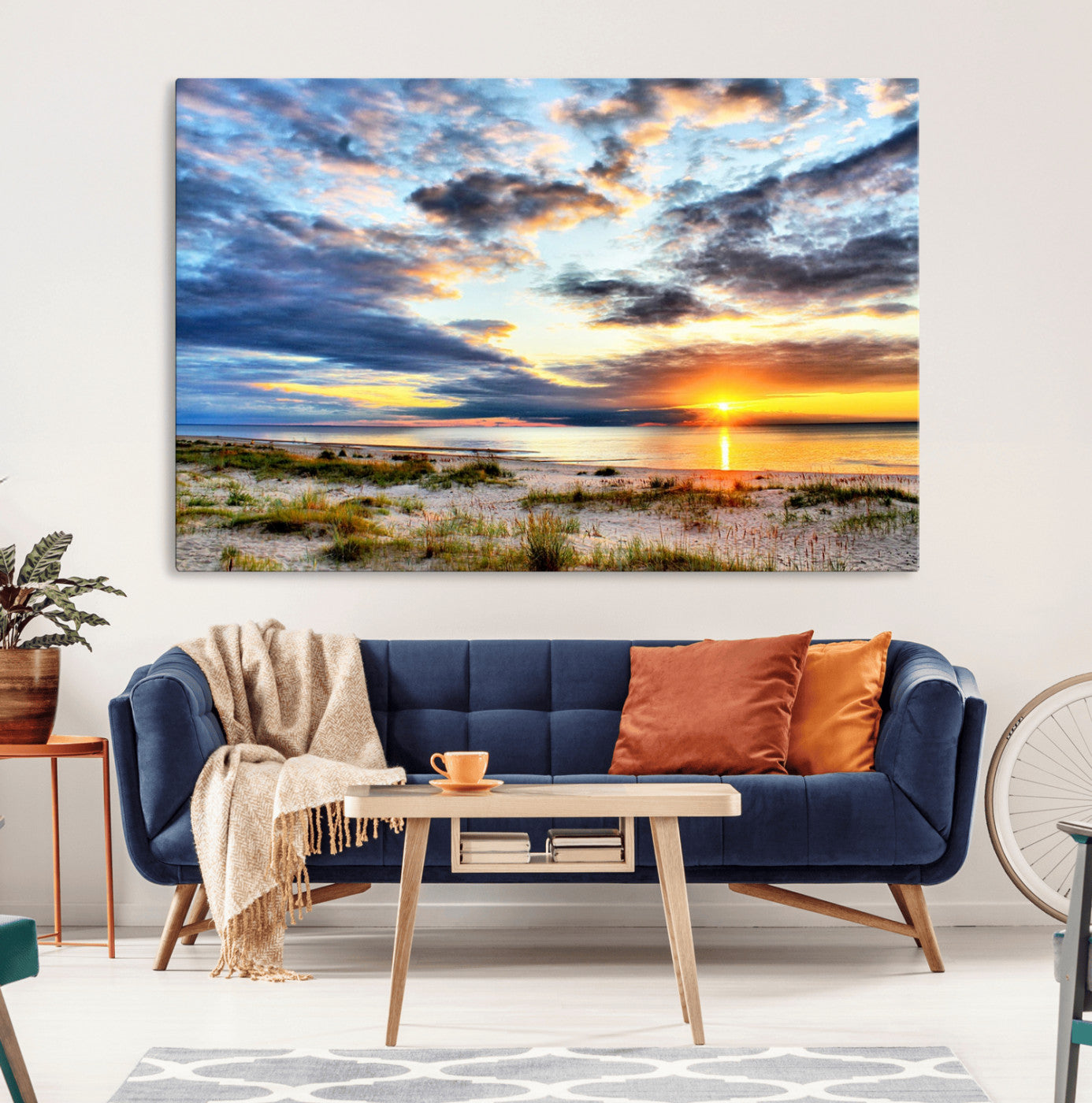 MGV-CV-36X24 - Sunset On The Ocean Wall Art Canvas Print