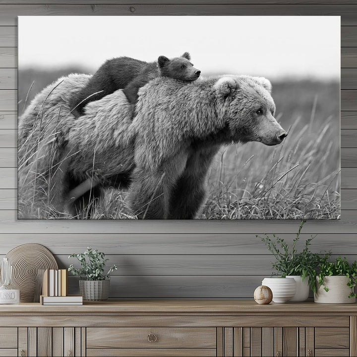 The Bear and Cub Wall Art Canvas is prominently displayed.