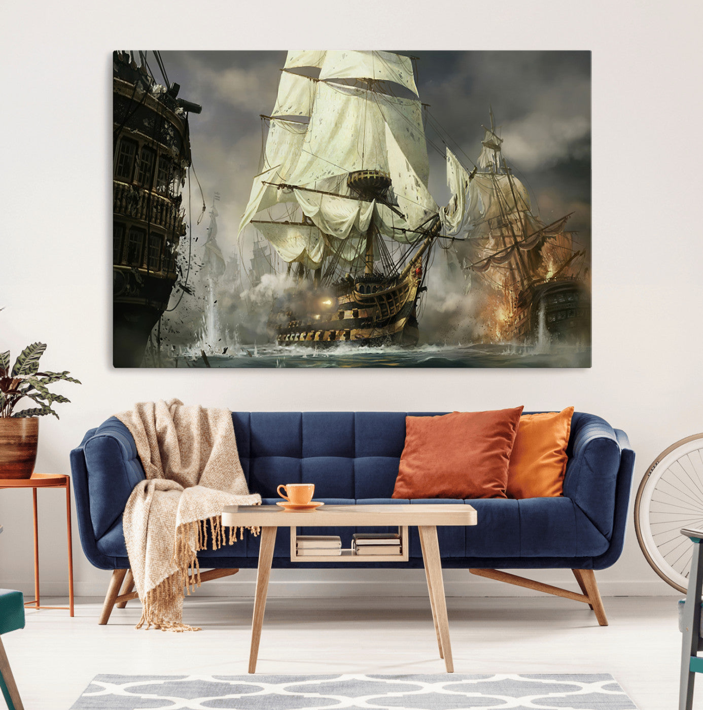 26512-MGV-CV-36X24-Pirate Ship War Wall Art Canvas Print