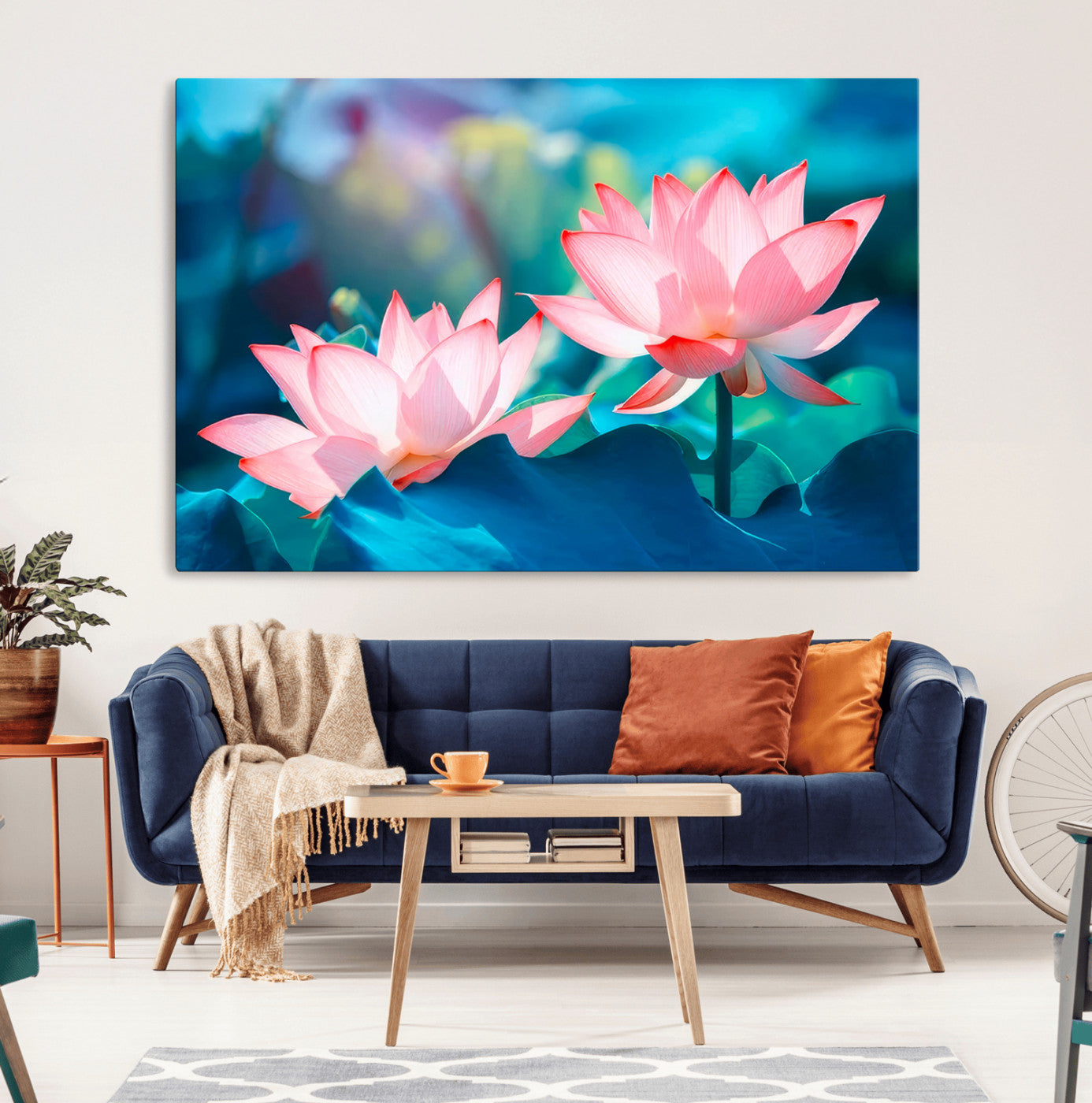 32559-MGV-CV-36X24-Pink Lotus Flower Canvas Wall Art | Vibrant Floral Wall Decor for Living Room, Office, or Bedroom |
