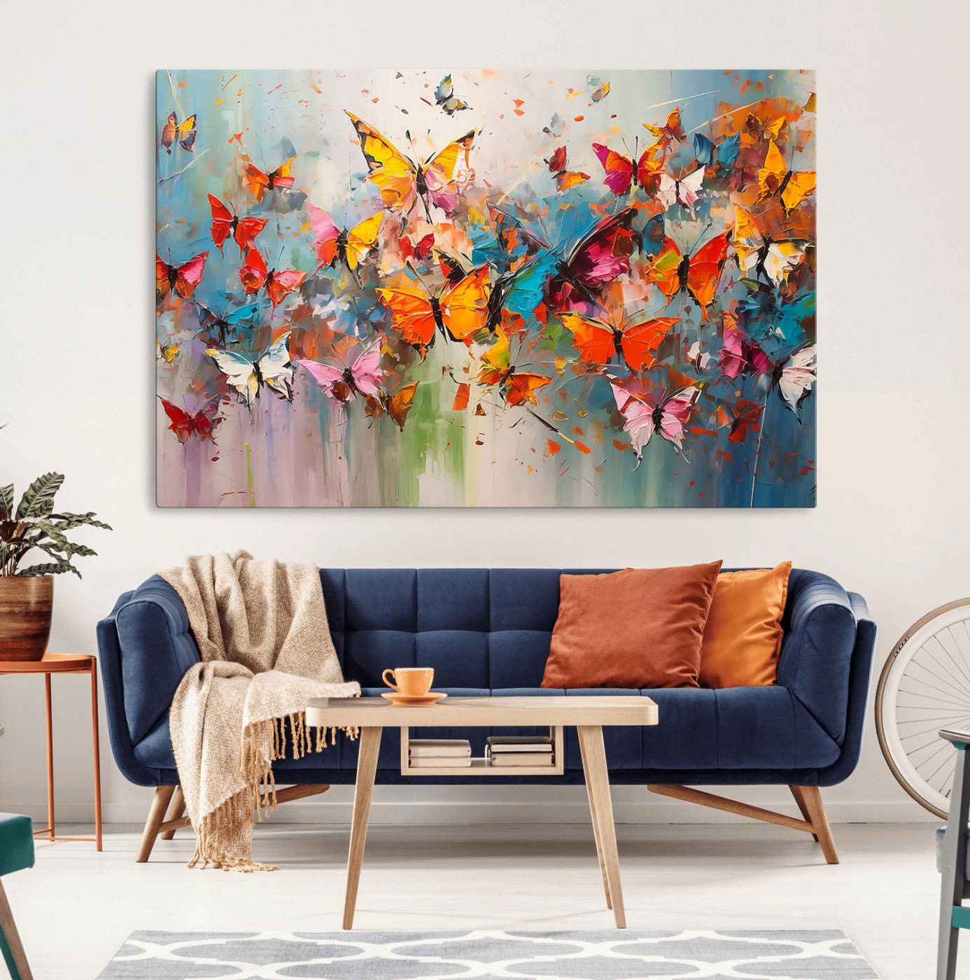 -Abstract Butterfly Wall Art Canvas Print