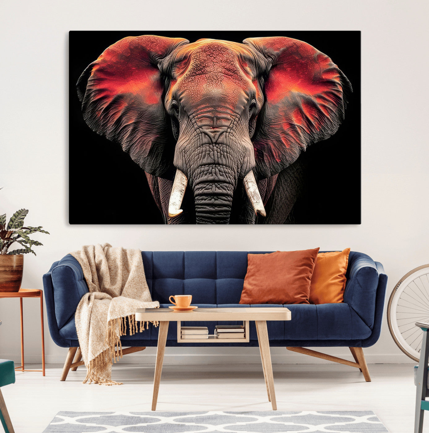 -Elephant Wall Art Canvas Print