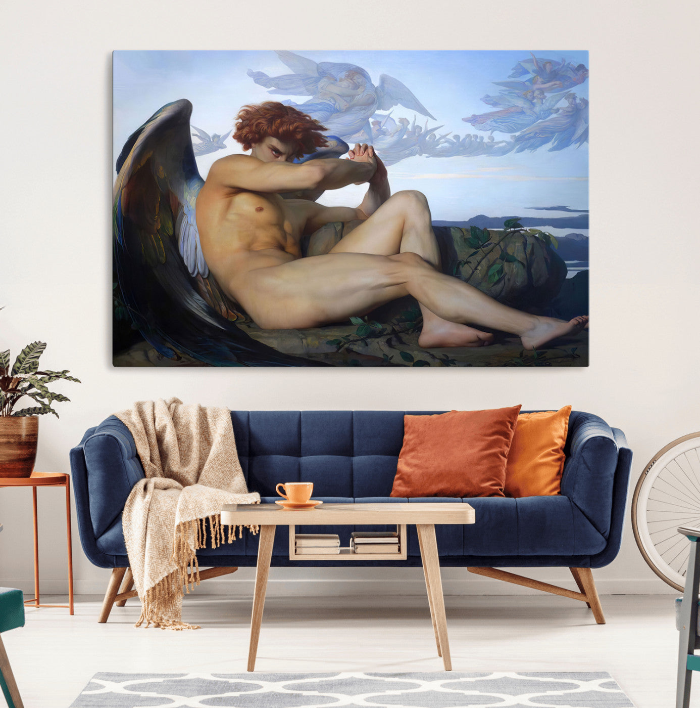 94220-MGV-CV-36X24-Fallen Angel Wall Art Canvas Print – Classic Art, Framed, Ready to Hang - Alexandre Cabanel