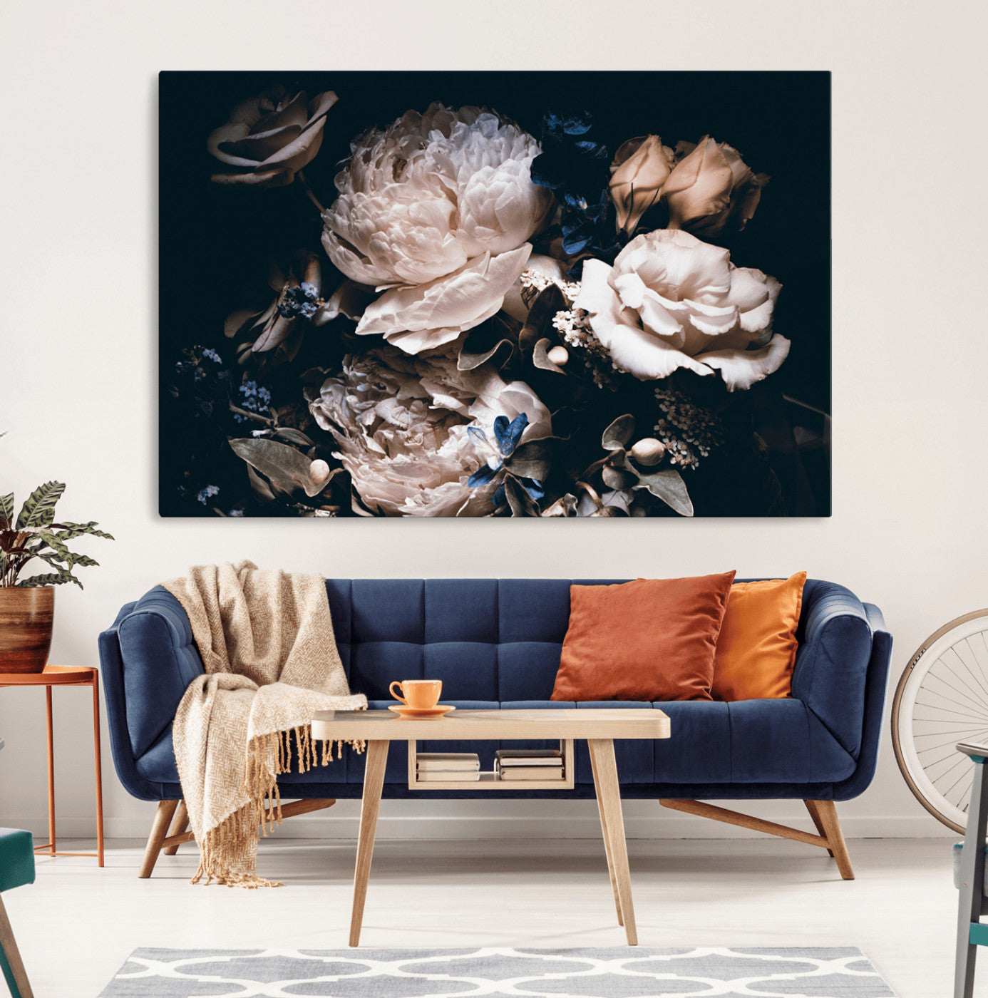 MGV-CV-36X24 - Pink Peonies Flowers Large Canvas Art Print