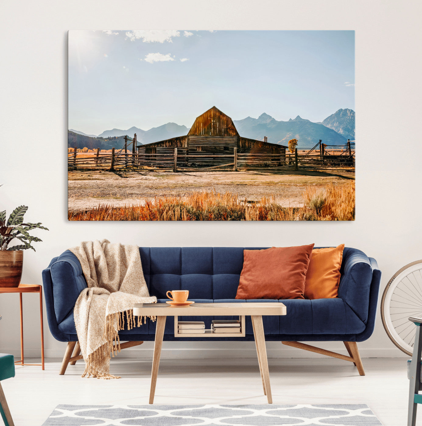 26513-MGV-CV-36X24-Vintage Old Barn Field Wall Art Canvas Print for Farmhouse Decor - Rustic Barn Wall Art Canvas Print