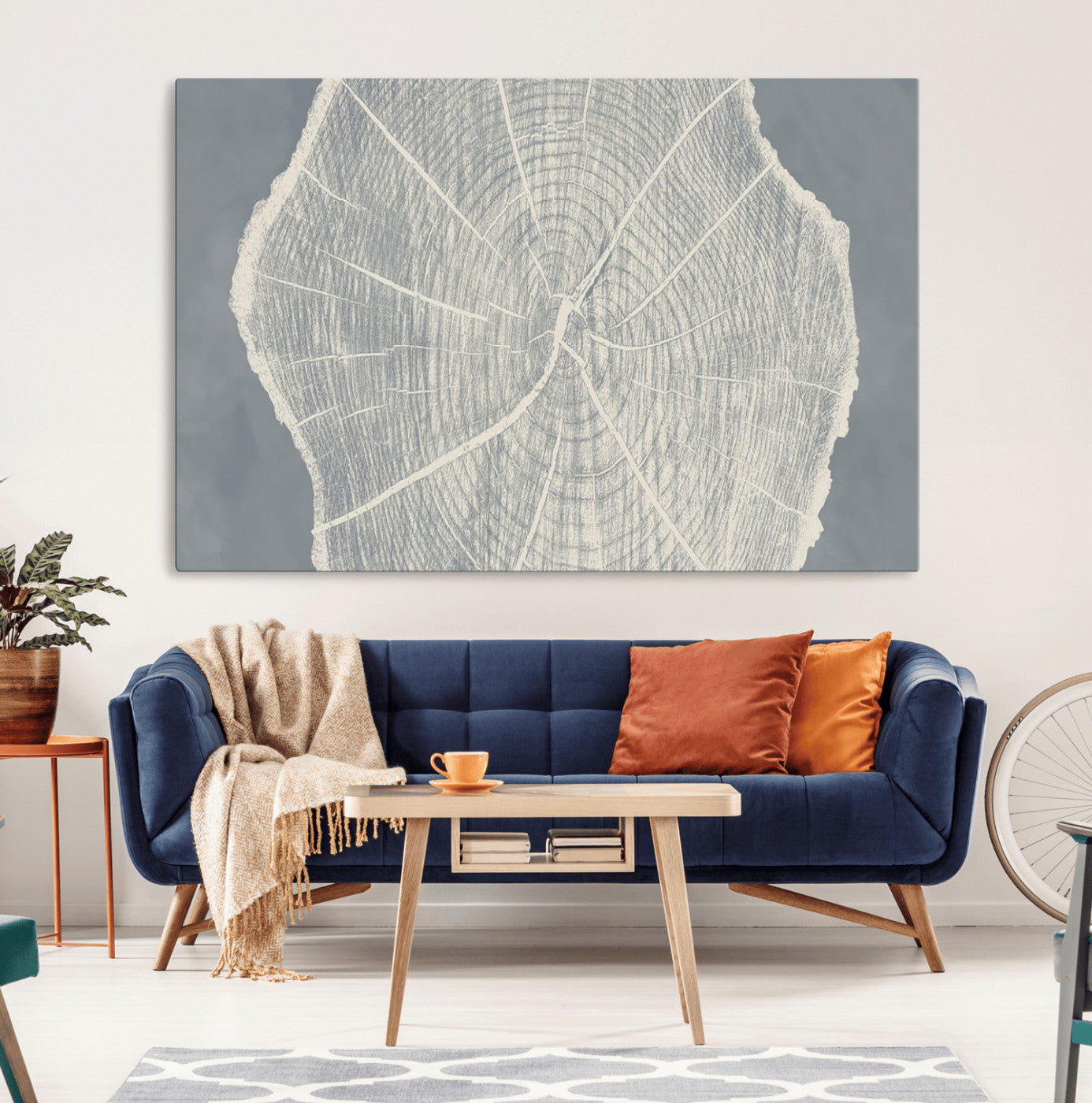 -Abstract Tree Ring Wall Art Canvas Print – Nature-Inspired, Ready to Hang, Modern Home Decor
