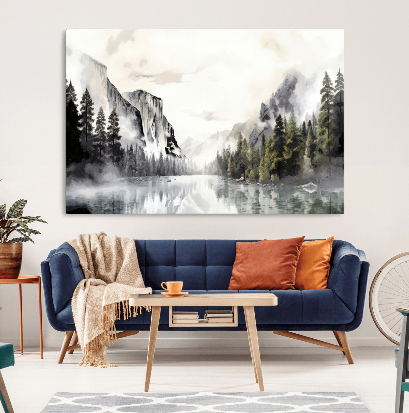 27364-MGV-CV-36X24-Yosemite Valley Wall Art Canvas Print – Framed and Ready to Hang – Majestic Nature Landscape Décor