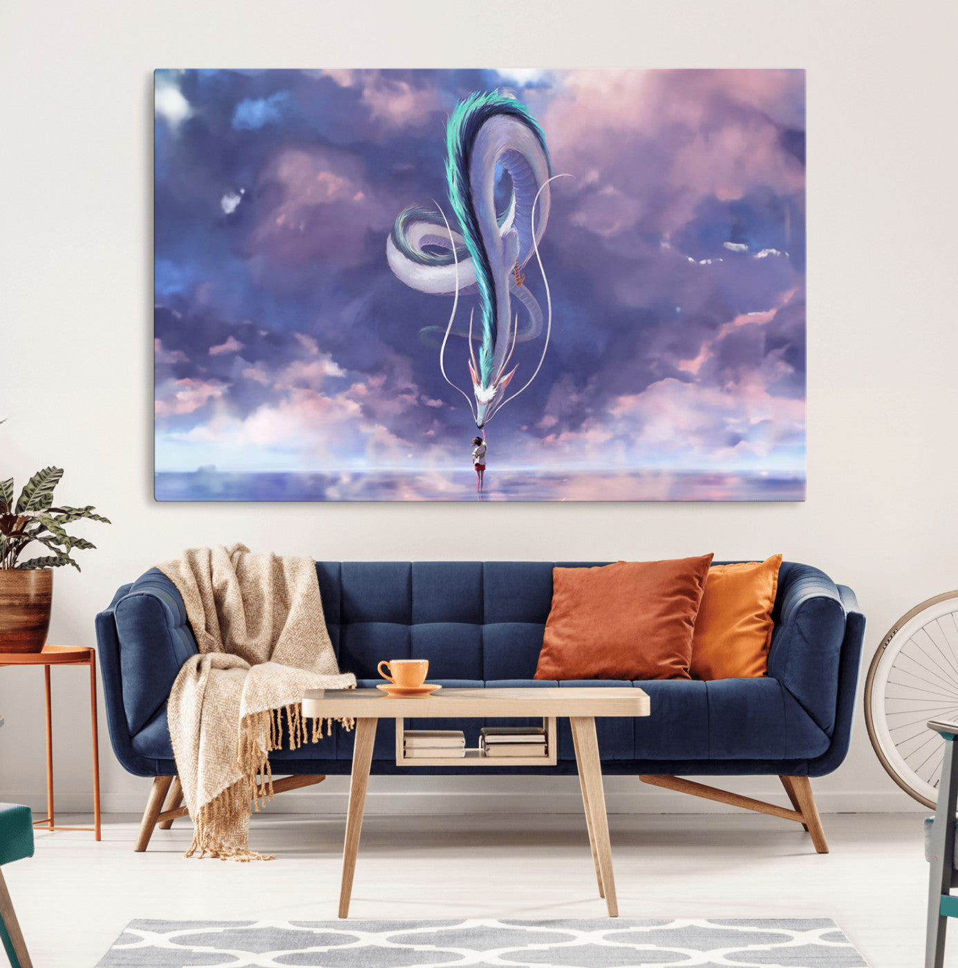 MGV-CV-36X24 - Spirited Away Haku and Chihiro Poster - Anime Lover - Hayao Miyazaki - Studio Ghibli Poster - Anime