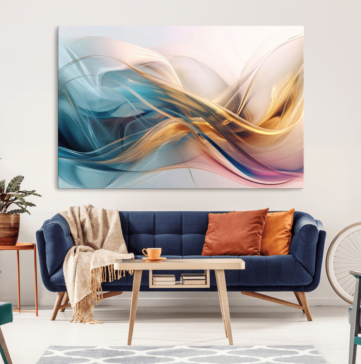 -Abstract Flowing Colors Wall Art Canvas Print