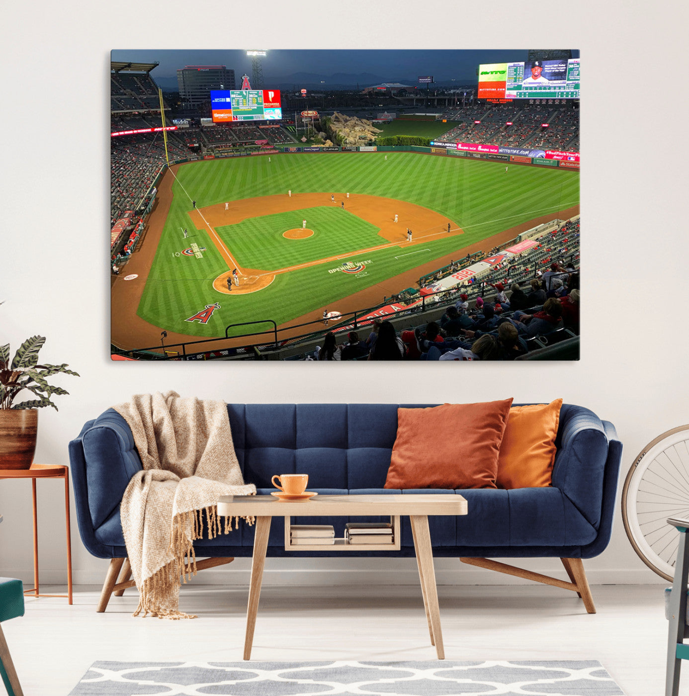 93707-MGV-CV-36X24-Angel Stadium Aerial Canvas Print – Los Angeles Angels Baseball Canvas Print, Framed, Ready to Hang