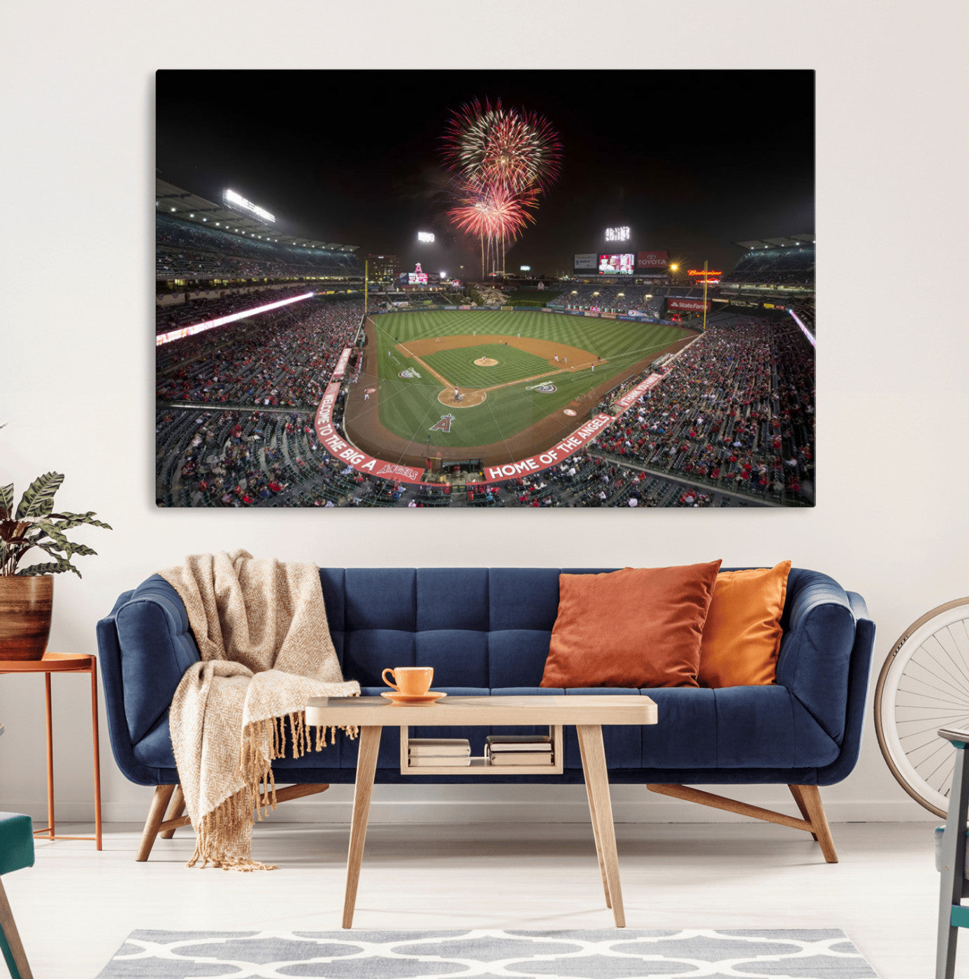 -Fireworks at Angel Stadium – Los Angeles Angels Canvas Print, Framed Los Angeles Angels Wall Art