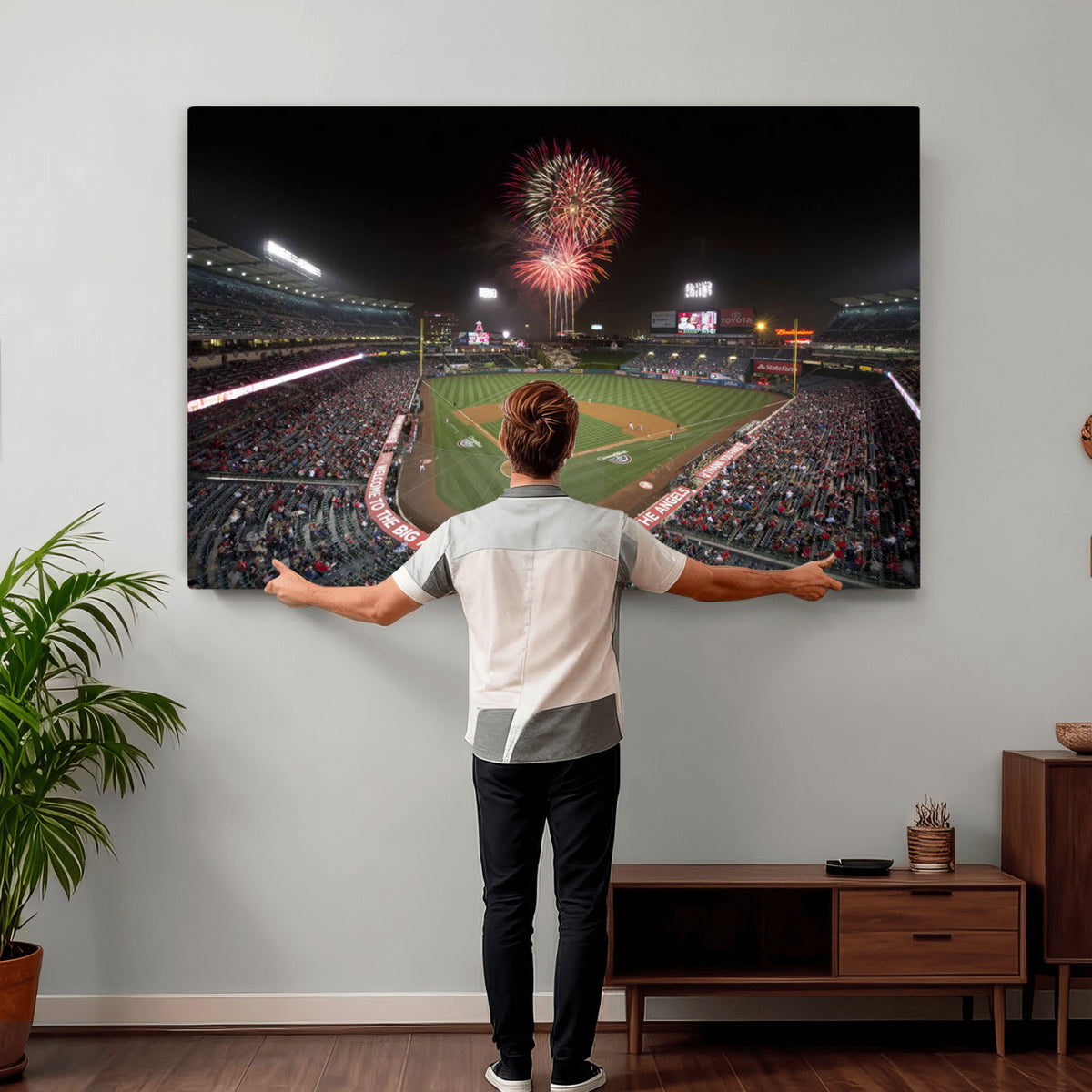 63592-MGV-CV-36X24 - Angel Stadium in Los Angeles Stadium Wall Art Canvas Print