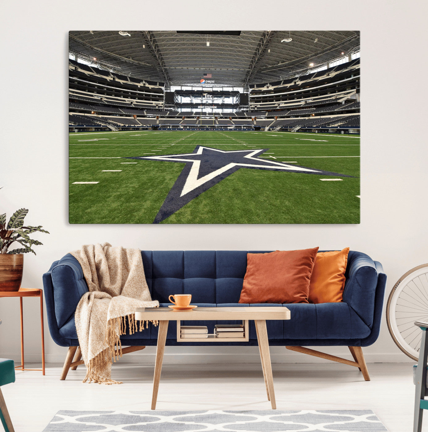 14834-MGV-CV-36X24-Dallas Cowboys Football Team Print - Arlington AT&T Stadium Wall Art Canvas Print