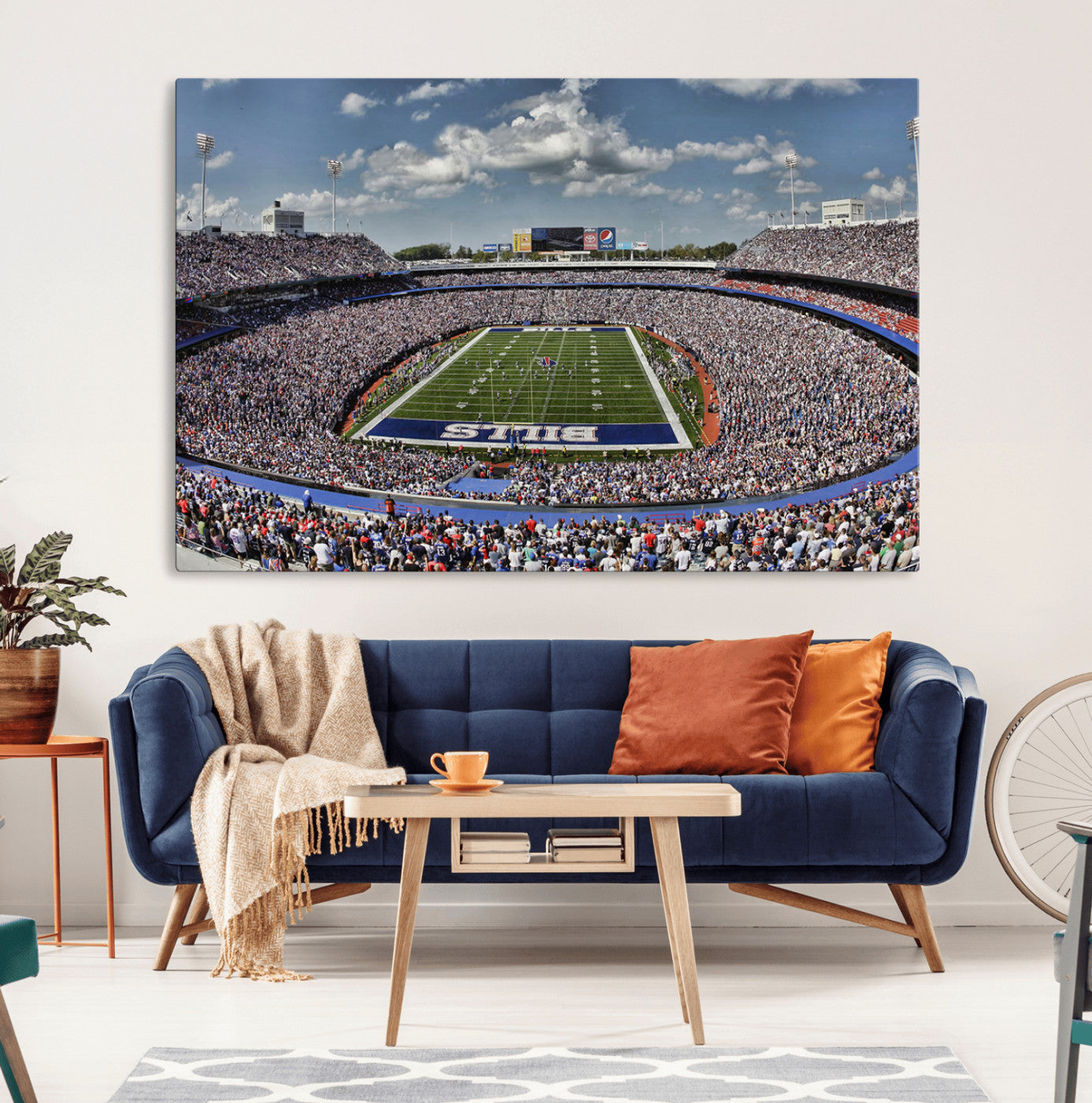 MGV-CV-36X24 - Buffalo Bills Highmark Stadium Wall Art Canvas Print - Bills Stadium Game Day Triple Canvas Wall Art - Buffalo Bills NFL Match