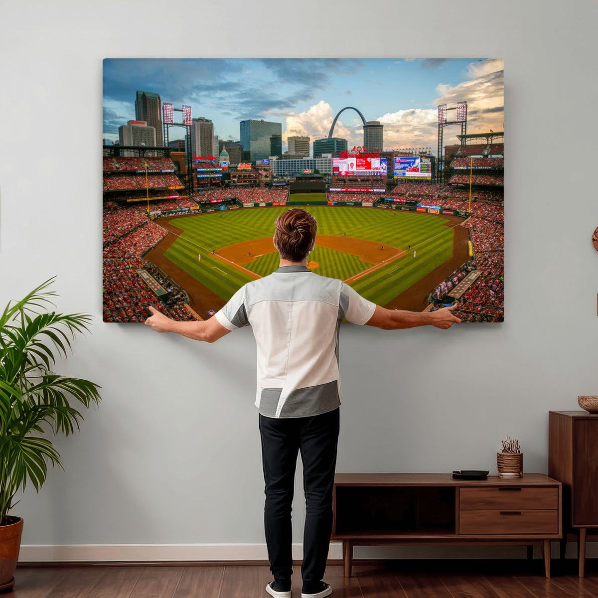 91908-MGV-CV-36X24 - Busch Stadium Wall Art Print | St. Louis Cardinals Baseball