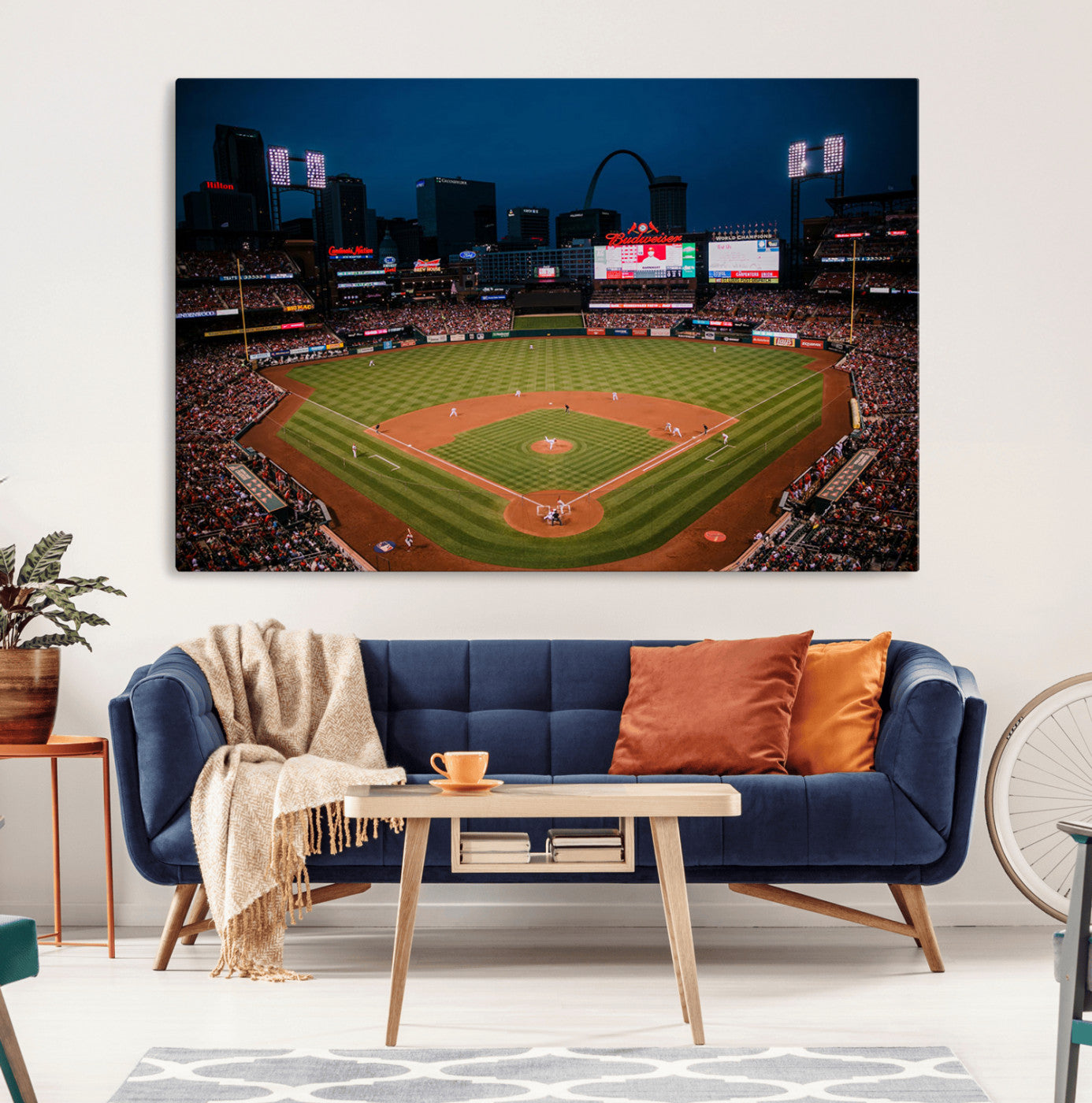 38612-MGV-CV-36X24-St. Louis Cardinals Baseball Team Print - Busch Stadium Wall Art Canvas Print